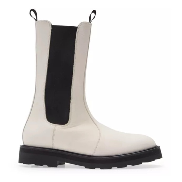 Lita By Ciara Edgy Chic Tall Chelsea Boot Platform Leather White Made Italy 36 - Picture 1 of 11
